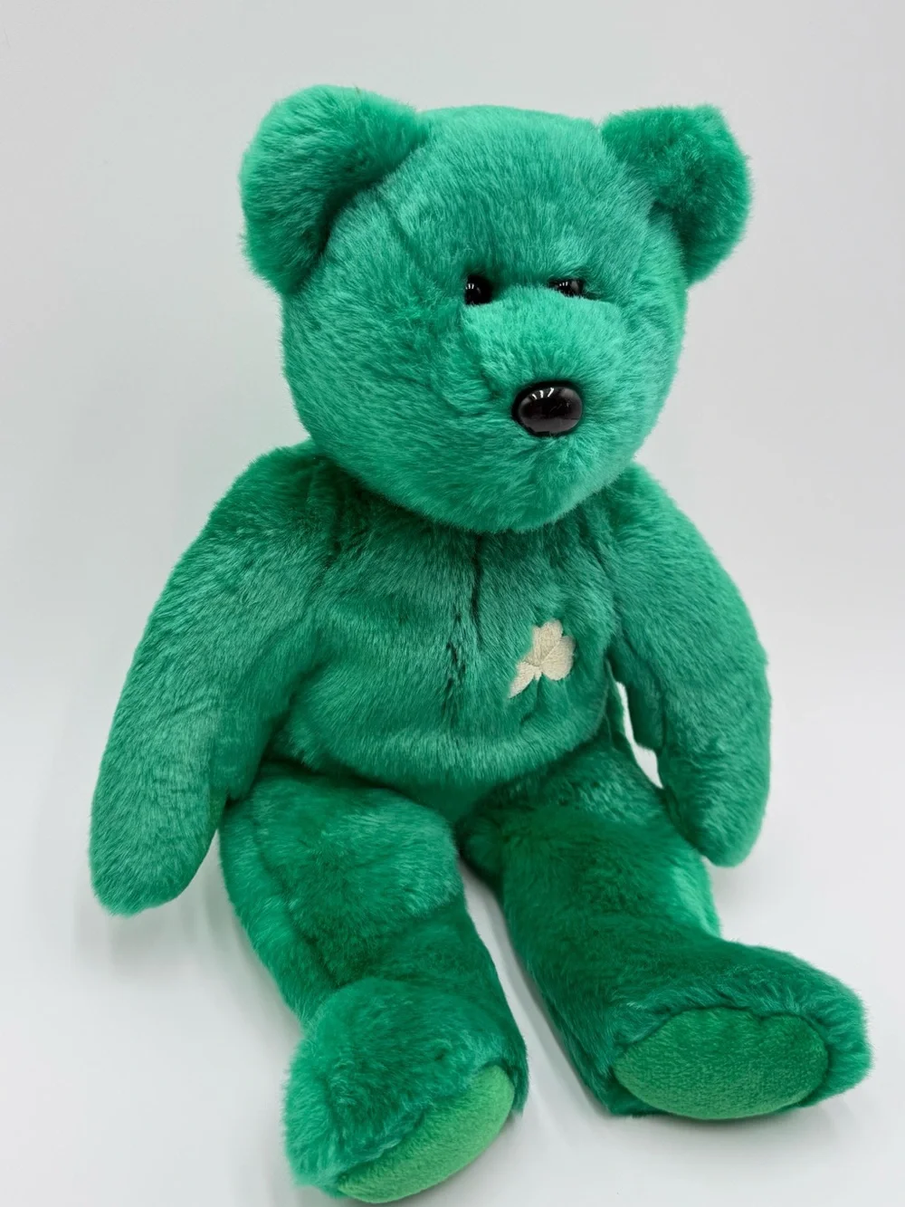 Vintage 1998 TY Beanie Buddy Erin Green Bear Plush Shamrock St Patrick’s Day